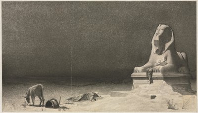 The Rest on the Flight into Egypt (detail), Sketch of a Sphinx verso, c. 1879-80 by Luc Olivier Merson