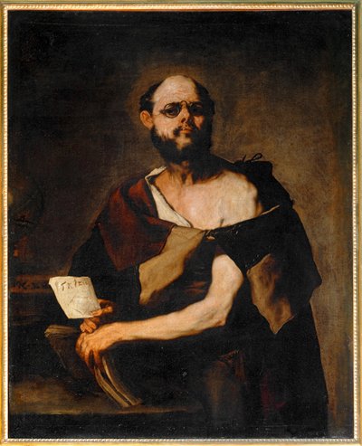 Philosopher with Eyeglasses by Luca (circle of) Giordano
