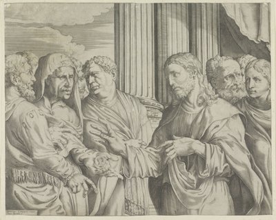 Christ and the Tribute Money by Luca Bertelli