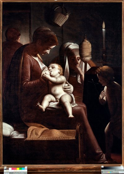 Virgin and Child with Saint John the Baptist (Virgin with a candle) by Luca Cambiaso