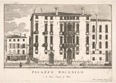 Plate 91: View of the Mocenigo Palace in Campo San Stae, Venice, 1703, from The buildings, 1703 by Luca Carlevarijs