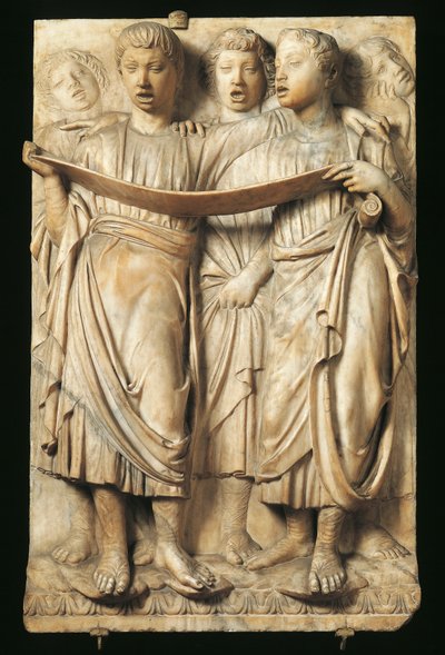 Children singing (detail) by Luca Della Robbia