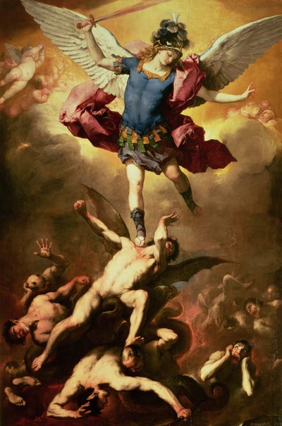 Archangel Michael Overthrows the Rebel Angel by Luca Giordano