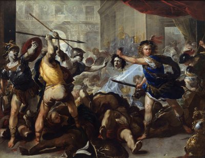 Perseus turning Phineas and his Followers to Stone by Luca Giordano