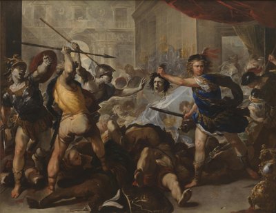 Perseus Turning Phineas and His Followers to Stone, Early 1680s by Luca Giordano