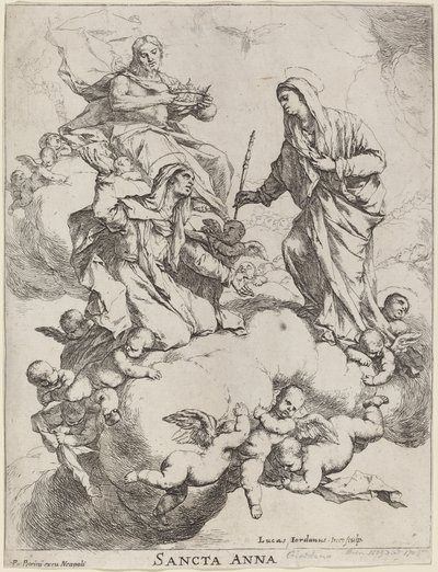 Saint Anne Received by the Virgin and Christ by Luca Giordano