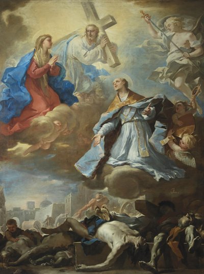 Saint Januarius Interceding to the Virgin Mary, Christ and God the Father for Victims of the Plague by Luca Giordano