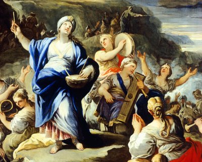 Scene of dancing and singing, from Song of Miriam by Luca Giordano
