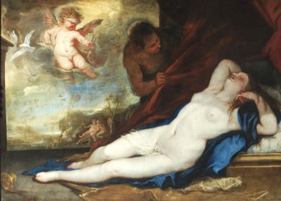 Sleeping Venus, Amor and Satyr by Luca Giordano