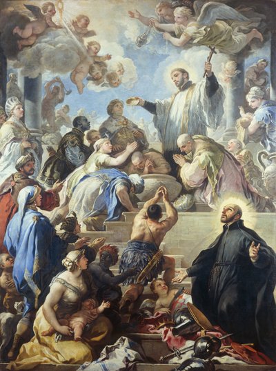 St Francis Xavier baptizing Indians by Luca Giordano