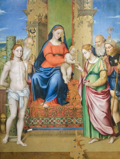 Mystical Marriage of Saint Catherine of Alexandria with Saints Sebastian and Jerome by Luca Longhi