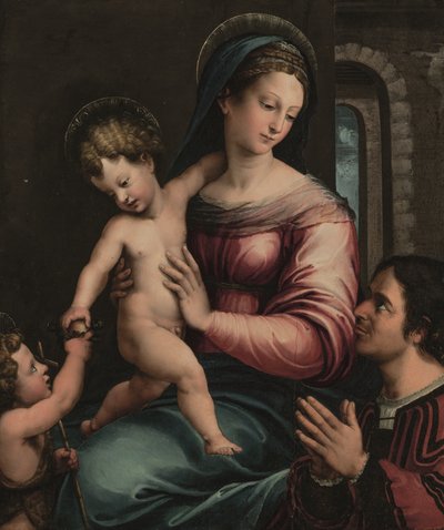The Madonna and Child with the Infant Saint John the Baptist and a Donor by Luca Penni