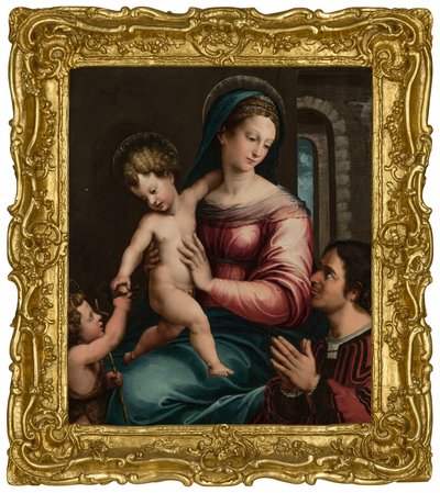 The Madonna and Child with the Infant Saint John the Baptist and a Donor by Luca Penni