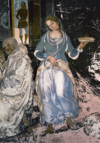 Benedict Telling Two Monks When and Where They Have Eaten Outside the Monastery by Luca Signorelli
