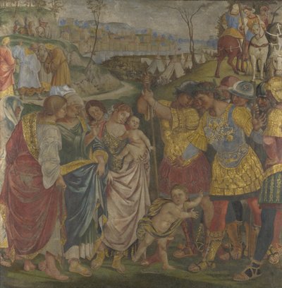 Coriolanus Persuaded by His Family to Spare Rome, Frescoes from Palazzo del Magnifico, Siena, 1509 by Luca Signorelli