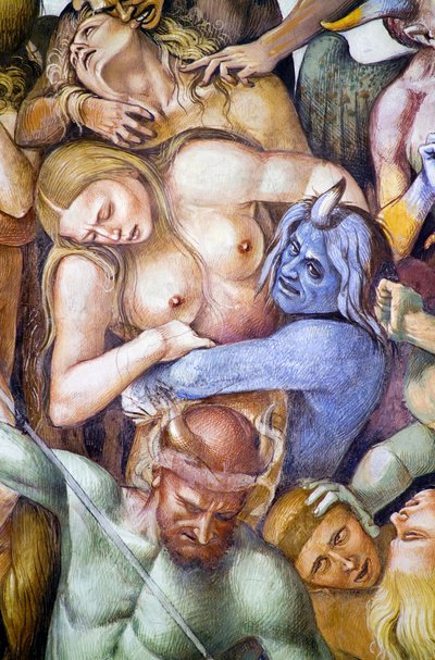 Damned in Hell (detail with self-portrait of Luca Signorelli) by Luca Signorelli