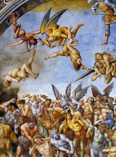 Damned in hell, from Last Judgment fresco cycle by Luca Signorelli