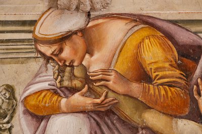Lamentation of the Dead Christ Between the Two Saints of Orvieto (Detail) by Luca Signorelli