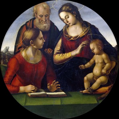 The Holy Family with Saint by Luca Signorelli