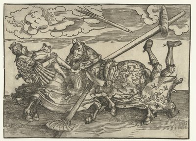 German Tournament with Two Noblemen as Knights on Horseback by Lucas Cranach