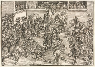 The Second Tournament with the Tapestry of Sampson and the Lion by Lucas Cranach