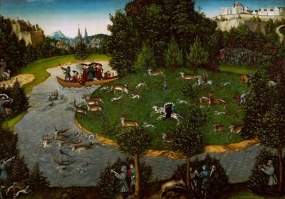 A Stag Hunt with the Elector Friedrich the Wise by Lucas Cranach the Elder