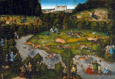 Court Hunt at Hartenfels Castle (Torgau in Saxony) by Lucas Cranach the Elder