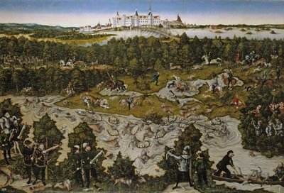Hunt in Honour of Emperor Ferdinand I at Torgau Castle by Lucas Cranach the Elder