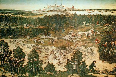 Hunt in Honour of the Emperor Charles V near Hartenfels Castle, Torgau, 1544 by Lucas Cranach the Elder