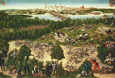 Hunt in Honour of the Emperor Charles V near Hartenfels Castle, Torgau, 1544 by Lucas Cranach the Elder