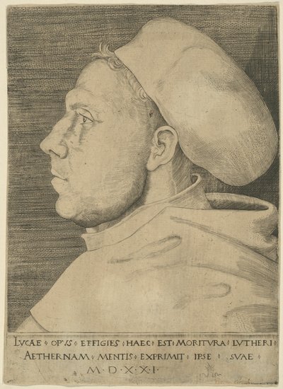Luther as an Augustinian Friar, with Cap by Lucas Cranach the Elder