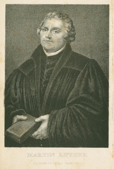 Martin Luther, Lithograph by James Weber, c.1850 by Lucas Cranach the Elder