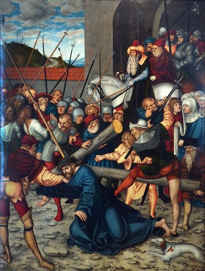 Passion Cycle - Christ Bearing the Cross by Lucas Cranach the Elder