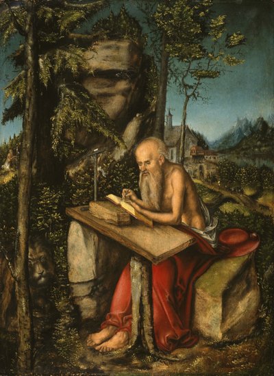Saint Jerome in a Rocky Landscape by Lucas Cranach the Elder