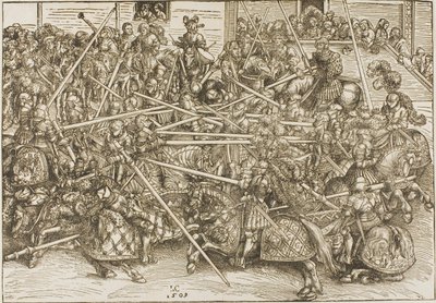 The Third Tournament, with Knights Breaking Lances by Lucas Cranach the Elder