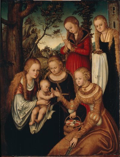 The Virgin and Child with Saints Catherine, Dorothy, Margaret and Barbara by Lucas Cranach the Elder