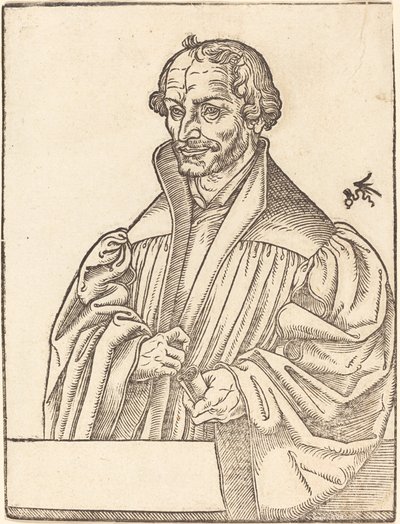 Philip Melanchton, Half-Length to the Left, Standing Behind a Breastwork by Lucas Cranach the Younger