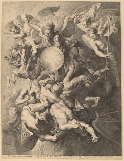 The Fall of the Rebel Angels by Lucas Emil Vorsterman after Sir Peter Paul Rubens
