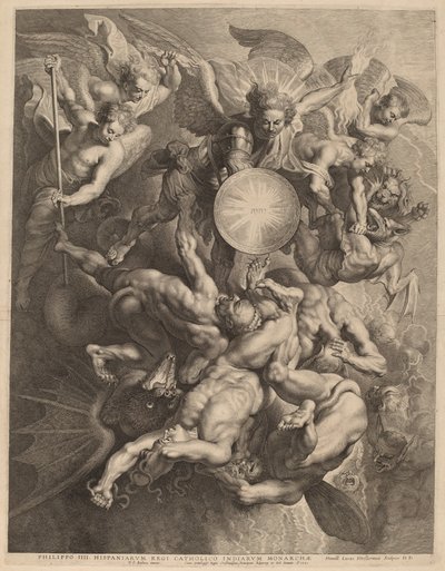 The Fall of the Rebel Angels by Lucas Emil Vorsterman after Sir Peter Paul Rubens