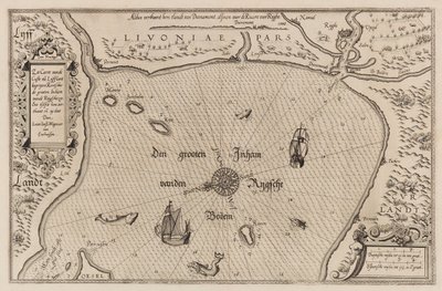 Nautical Chart of the Gulf of Riga, Cartography by Lucas Jansz. Waghenaer