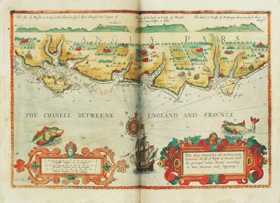 The Sea Coasts of England Between the Isle of Wight and Dover, with the Principal Havens Thereof According to Their Situation and Appearing by Lucas Janszoon Waghenaer