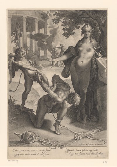 Cupid Tying Up Mercury While Venus Watches by Lucas Kilian