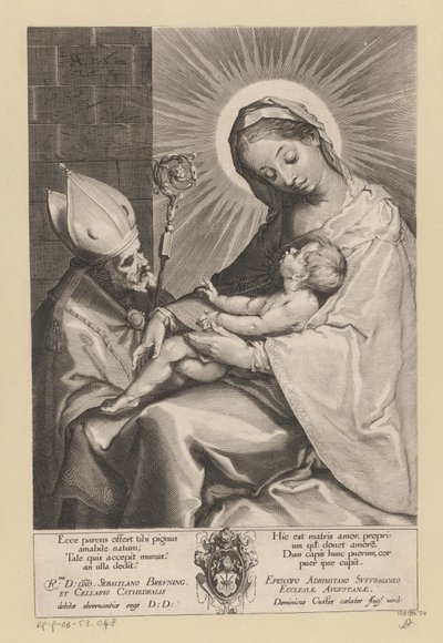 Mary with Child Adored by a Bishop by Lucas Kilian