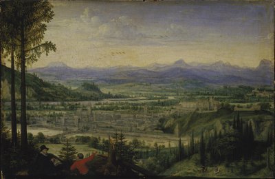 View of Linz with Artist Drawing in the Foreground, 1593 by Lucas Valckenborch van