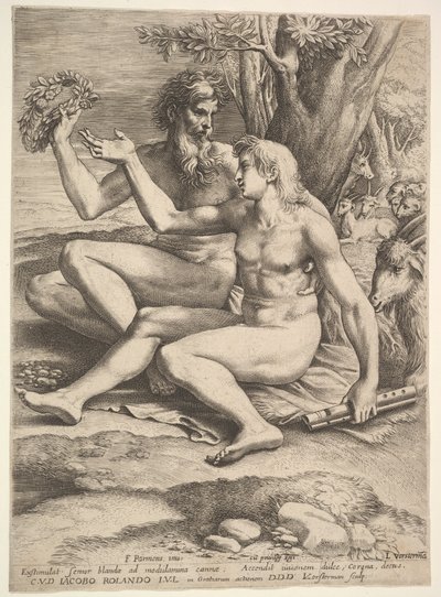 Two Nude Shepherds by Lucas Vorsterman