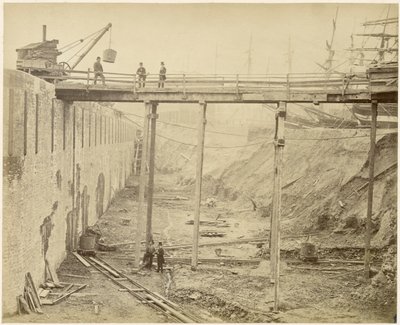Construction of the Expanded Limehouse Basin, London, May 1869 by Lucas and Tuck