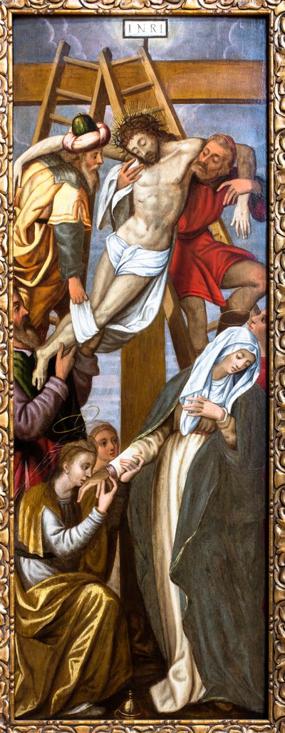 The Descent from the Cross by Lucas de (attr.to) Heere