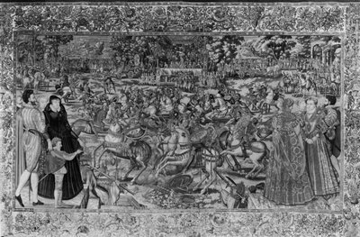 The Tournament, Brussels Workshop, c.1582-85 (tapestry) by Lucas de Heere