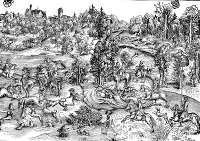 Deer hunting in the countryside by Lucas the Elder (after) Cranach