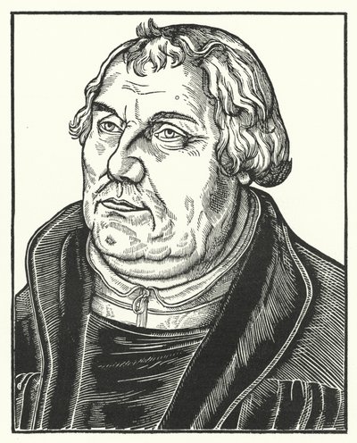 Portrait of German Protestant reformer Martin Luther in later life by Lucas the Elder (after) Cranach
